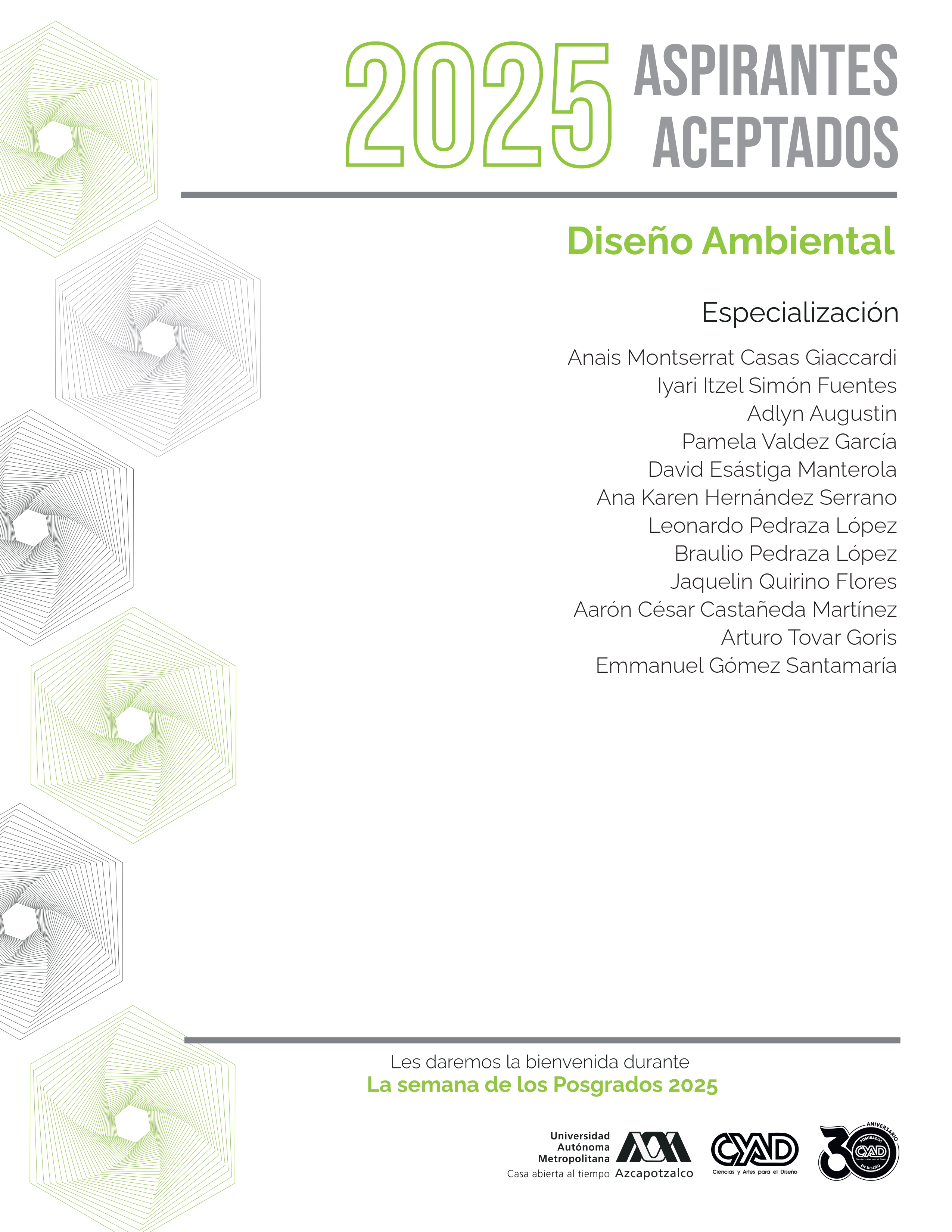 Aspirantes aceptados 2025 Ambiental