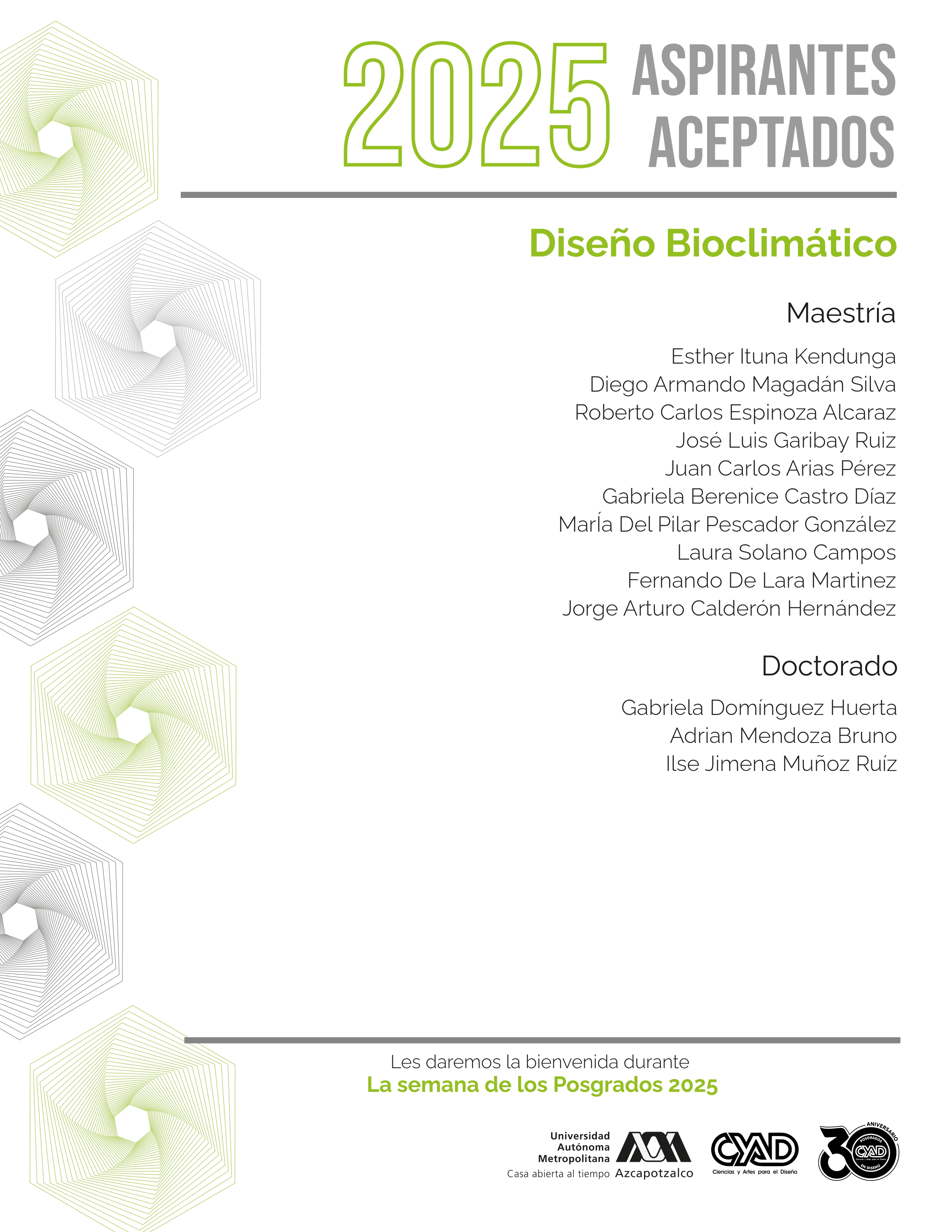 Aspirantes aceptados 2025 Bioclimática